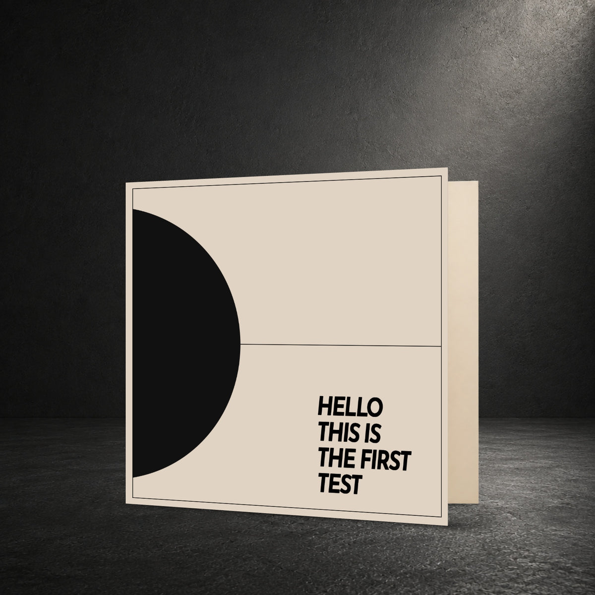 HELLO THIS IS THE FIRST TEST — Design 01 — front